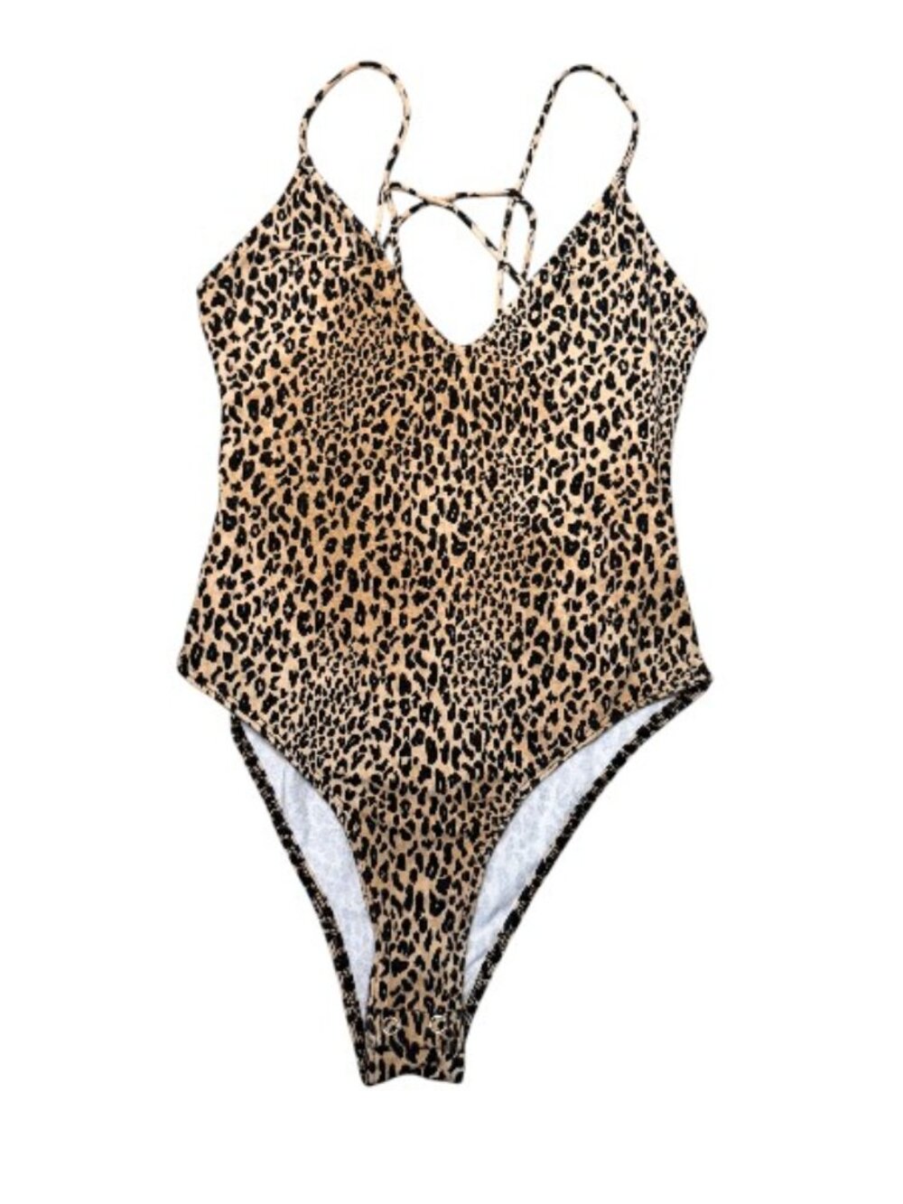FOREVER 21 Women's Small Cheetah Print Strappy-Back Bodysuit